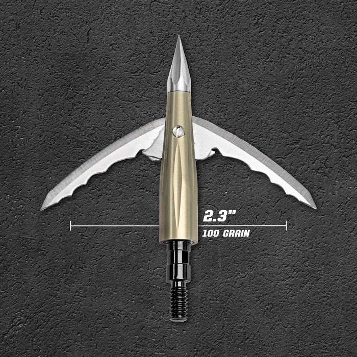 Bowmar Archery Beast 2.3" 100 Grain Aluminum Broadhead 2 Pack + Practice Head