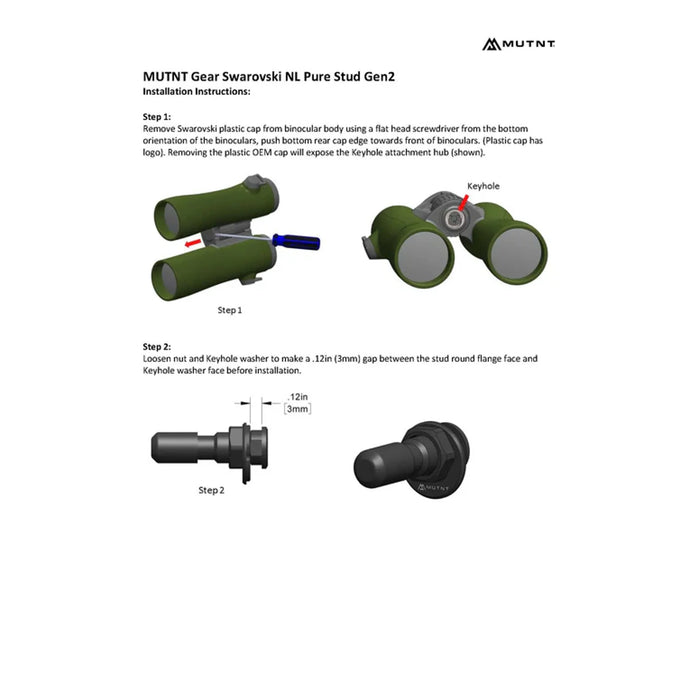 MUTNT Gear Gen 2 Swarovski NL Pure stud adapter installation instructions page 1