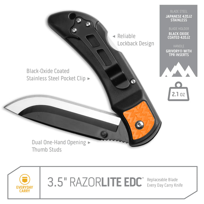 Outdoor Edge RazorLite EDC 3.5" Knife