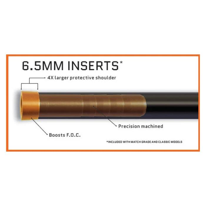 Easton 6.5mm insert with oversized shoulder for a stronger broadhead connection