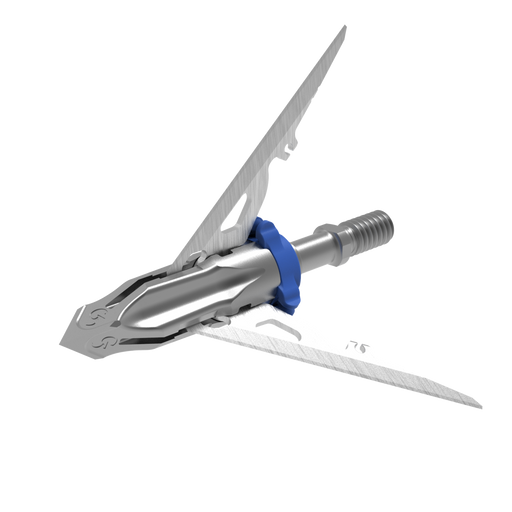 G5 MegaMeat 3 blade expandable broadhead shown with blades open