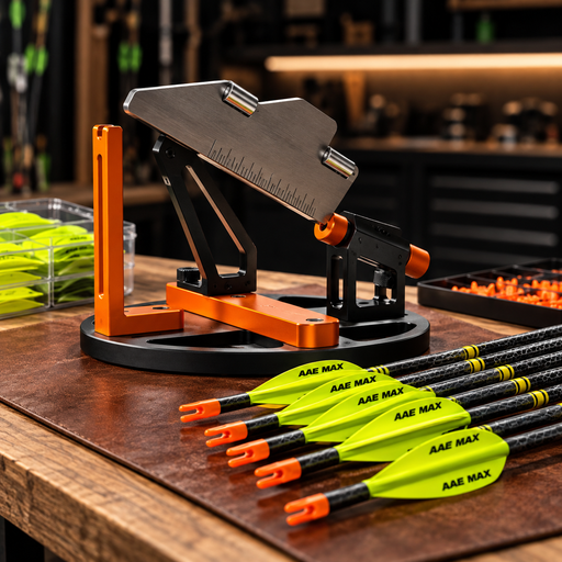 Custom Pro Arrow Fletching on the Bitzenburger jig at Ross Outdoors