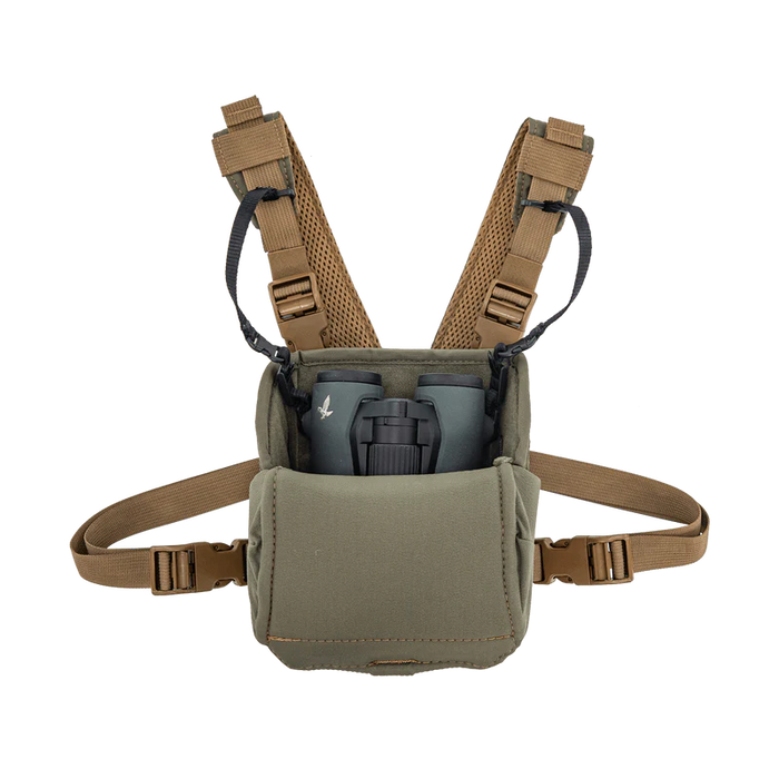 Marsupial Gear Enclosed Binocular Chest Pack worn in the field