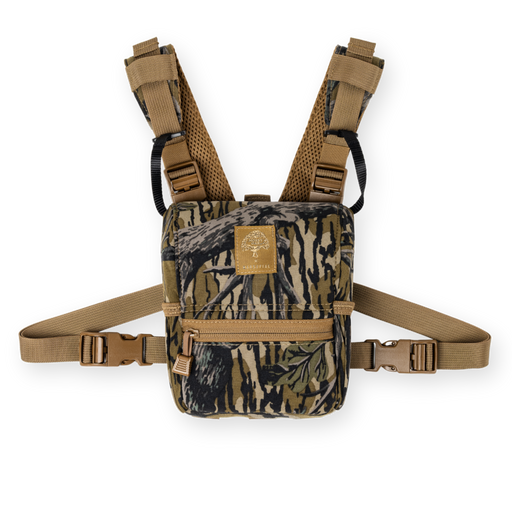 Marsupial Gear Enclosed Binocular Chest Pack in Mossy Oak Original Treestand front view