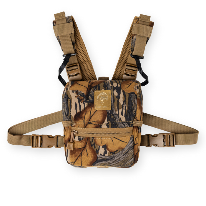 Marsupial Gear Enclosed Binocular Chest Pack in Mossy Oak Fall Foliage main product shot