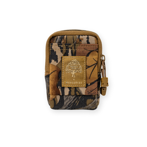 Marsupial Gear small Zippered Pouch in Mossy Oak Fall Foliage main product shot