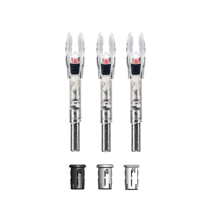 Nockturnal Shift universal lighted nock 3 pack in red