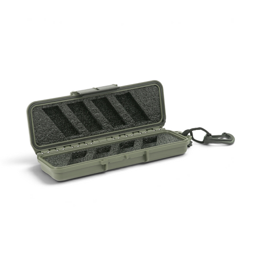 SKB iSeries 0702-1 Waterproof Broadhead Case in OD green, open with foam interior