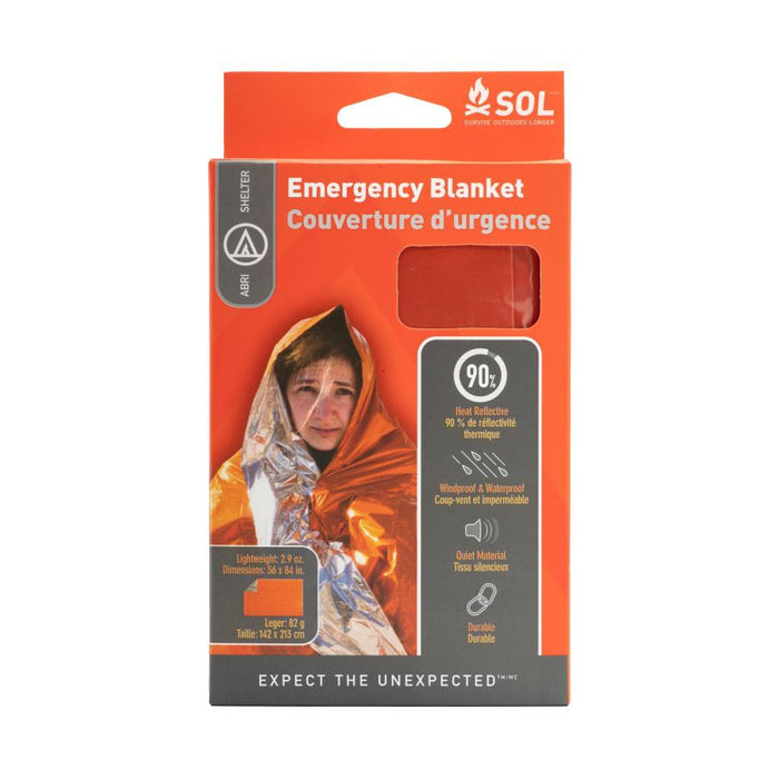 SOL Emergency Blanket in retail packaging
